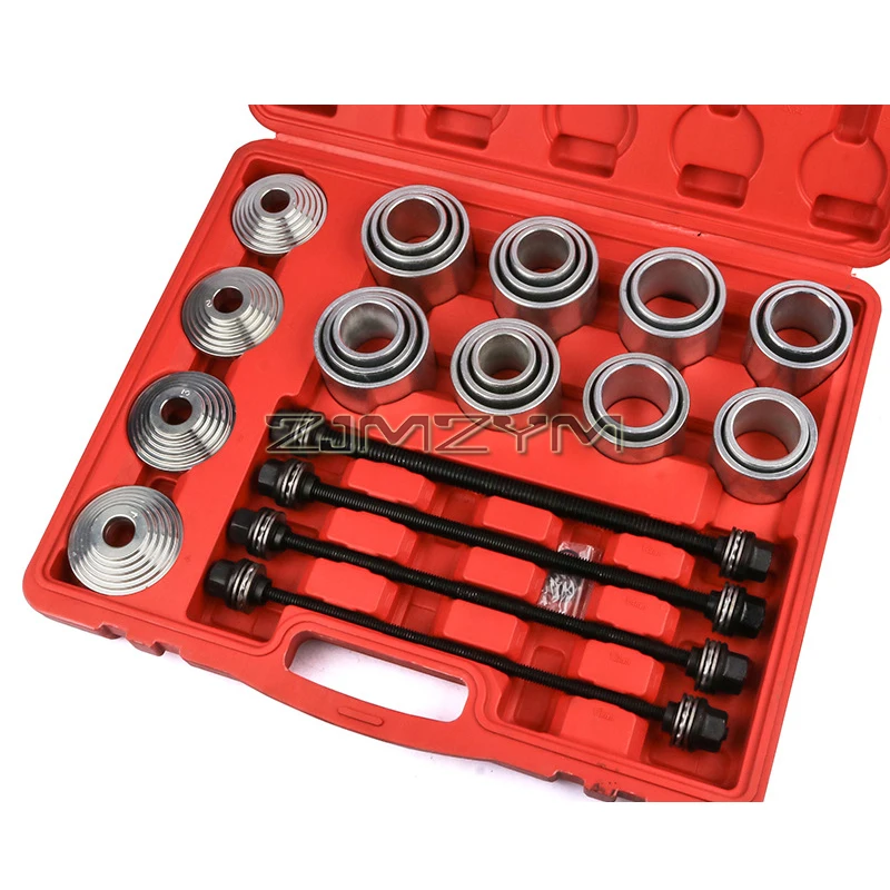 28-in-1 Bushing Driver Tool Set Transmission Wheel Axle Bearing Race Seal Installer Remover, Bush Removal Puller Bearing Press