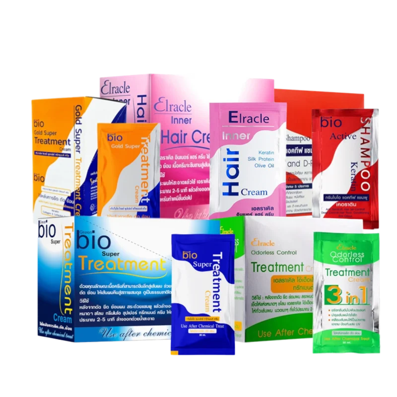 Green Bio Hair Mask Portable Pack, Blue Protein Treatment for Dyed & Frizzy Hair, Repair & Smooth