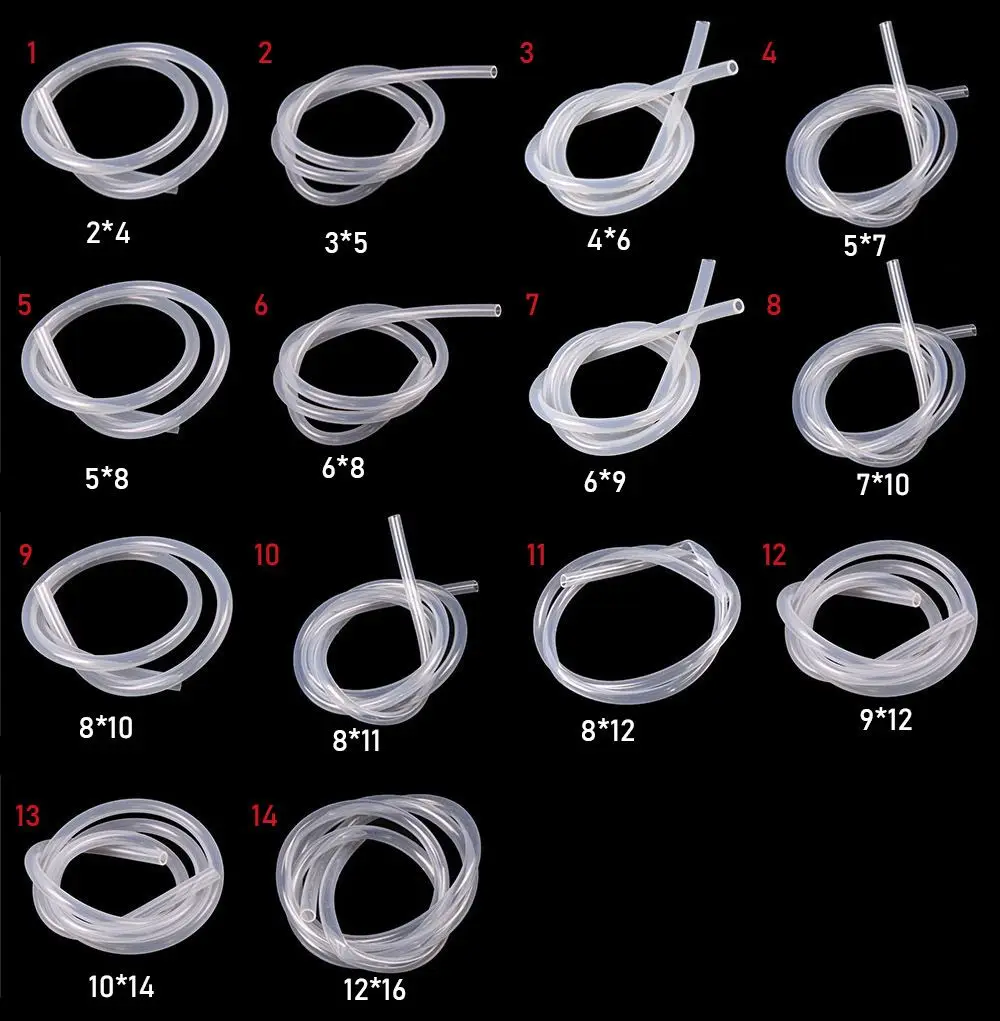 1M 고품질 식품 등급 외경 4~16mm 맥주 우유 파이프 실리콘 고무 호스 유연한 튜브 배관 호스