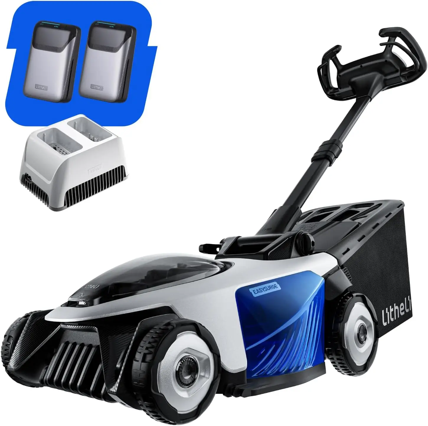 

Self-Propelled Cordless Electric Lawn Mower, 40V Brushless Motor with 18.5" Deck, Adjustable Height & Fast Charging