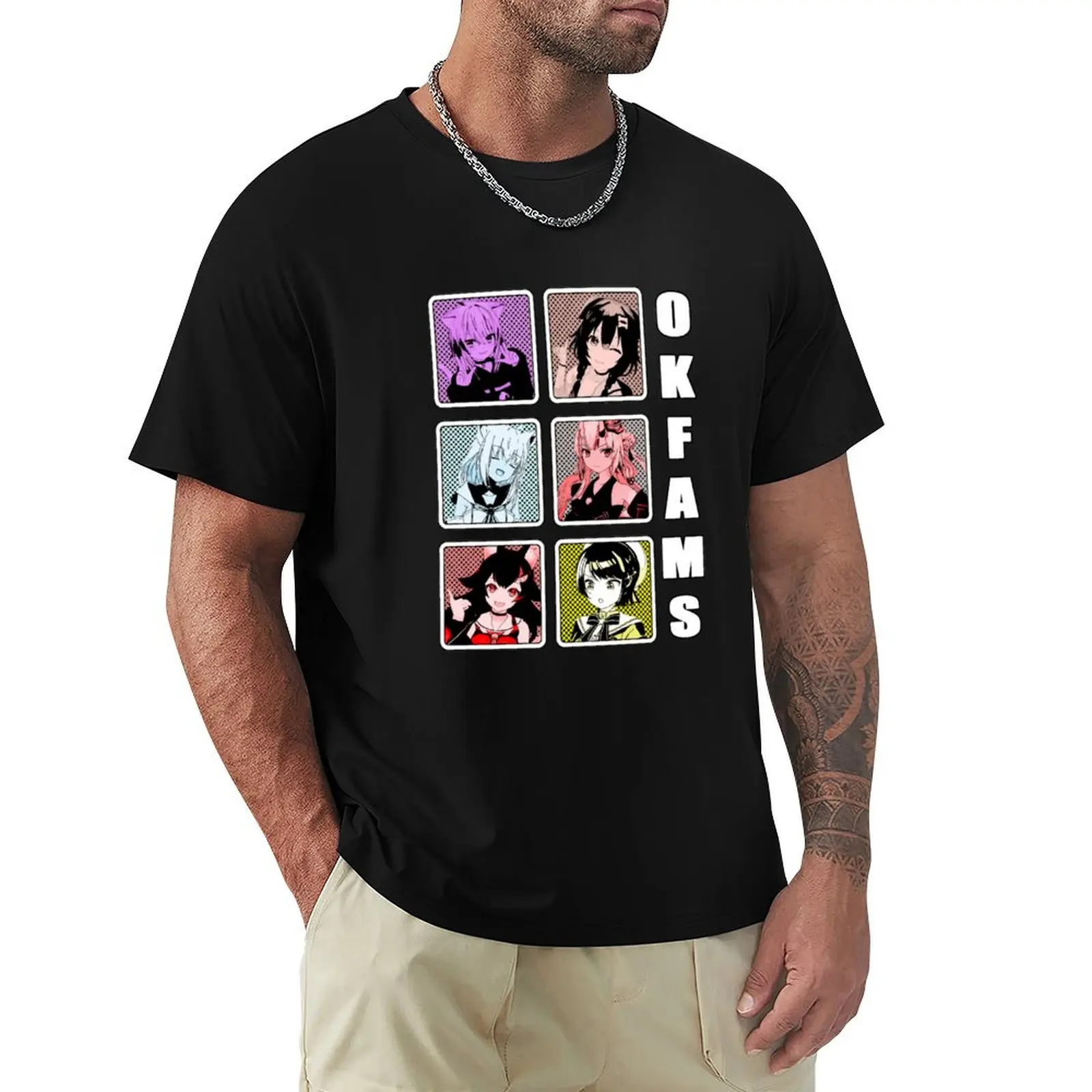 Hololive OKFAMS T-Shirt Soft Lightweight Cotton T-Shirt