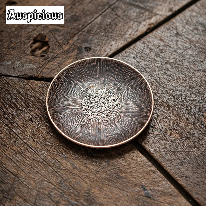 1pc Ancient Alloy Made Old Coasters Creative for Coffee Cups Base Household Anti-scald Placemats Oolong Tea Ceremony Decoration