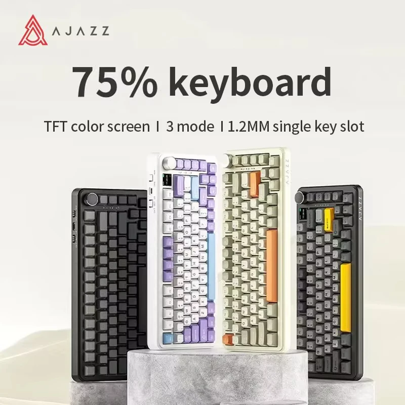 Imagem -02 - Teclado Mecânico de Jogos Eixo de Peixe Voador com Fio 2.4g bt Estrutura de Junta Tri-mode Rgb pc 8000mah Ajazz-ak820max