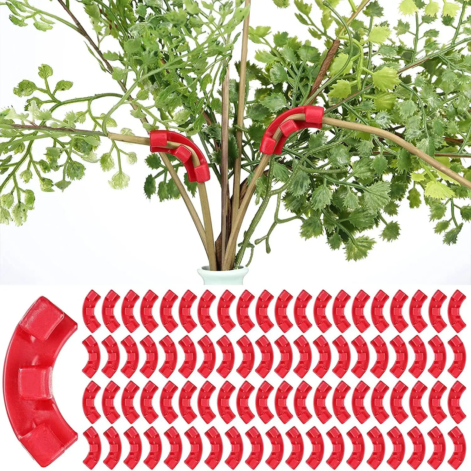 15/35/60/120PCS Plastic Plant Support Pile Frame Greenhouse Indoor Flower Plant Bracket Plant Bender Training Clips