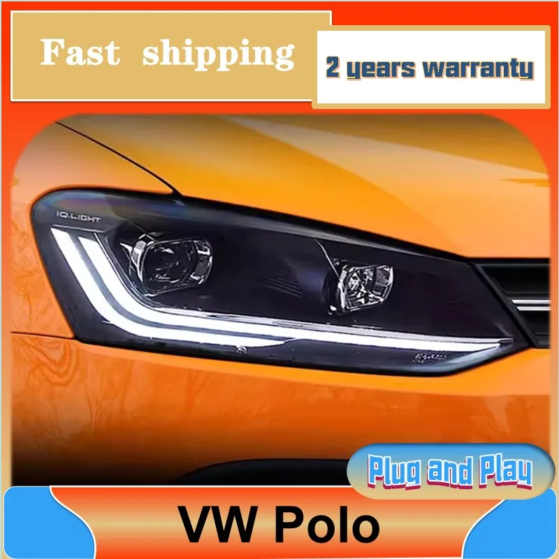 

Car Styling for VW Polo Headlamp 2011-2018 Volkswagen Polo Headlight DRL Turn Signal Low High Beam Projector Lens