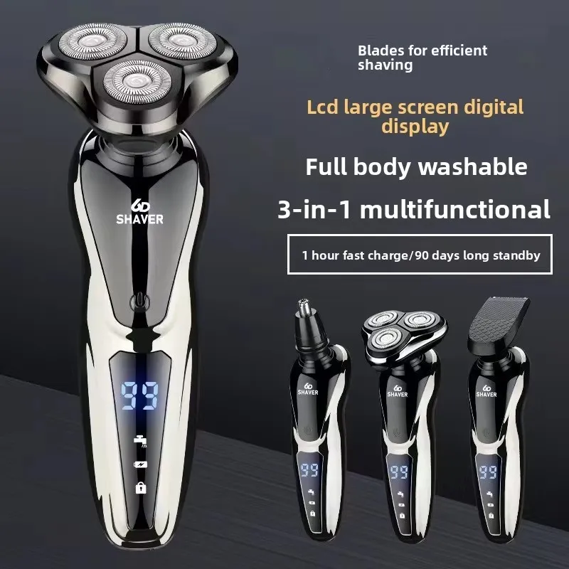 Full Body Washable Digital Shaver Multifunctional Beard Nose Hair Trimmer