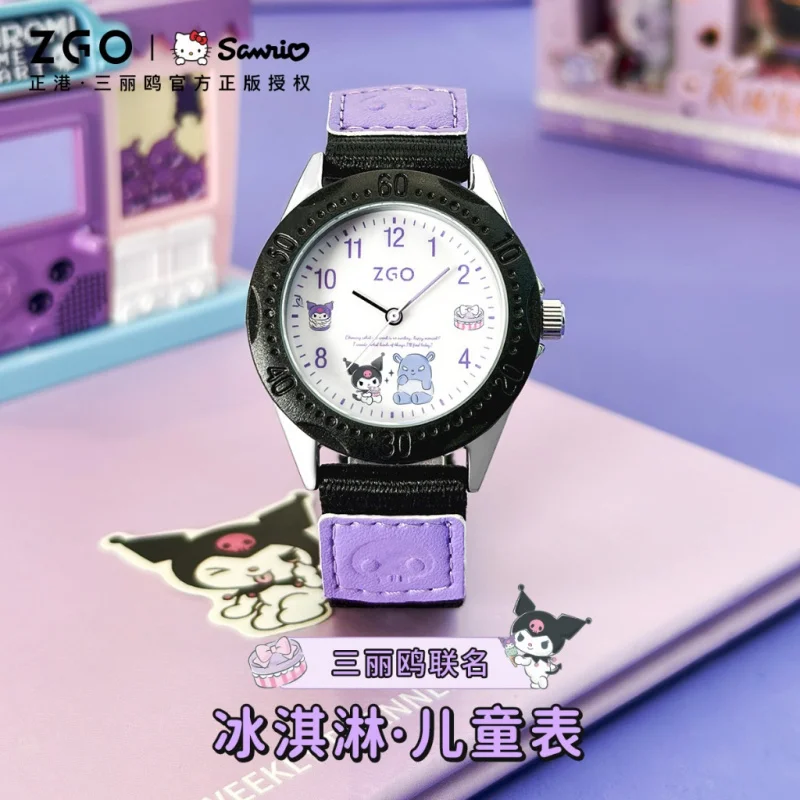 ZGO Sanrio Kuromi Kids Quartz Watch for Girls, Students, Cute and Waterproof Unisex Watch Gift 336