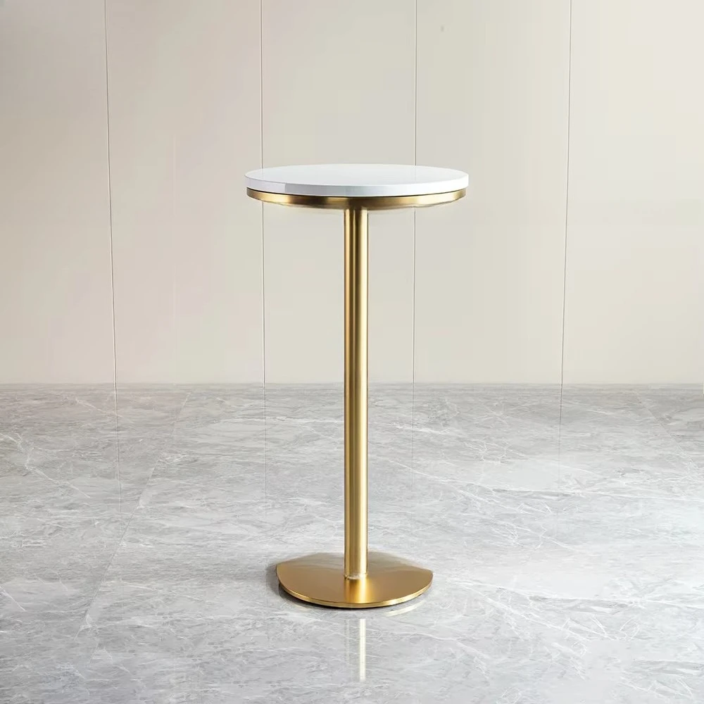 Juego de bar de muebles de exterior de alta gama, barra comercial de MDF, mesa alta, actividad moderna de barra de acero inoxidable