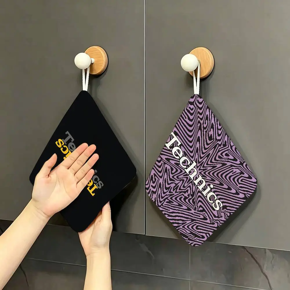 T-Technics Polyester Cotton Hand Wiping Towel, Anti-shrink Hanging Kitchen Cloth for Household Cleaning