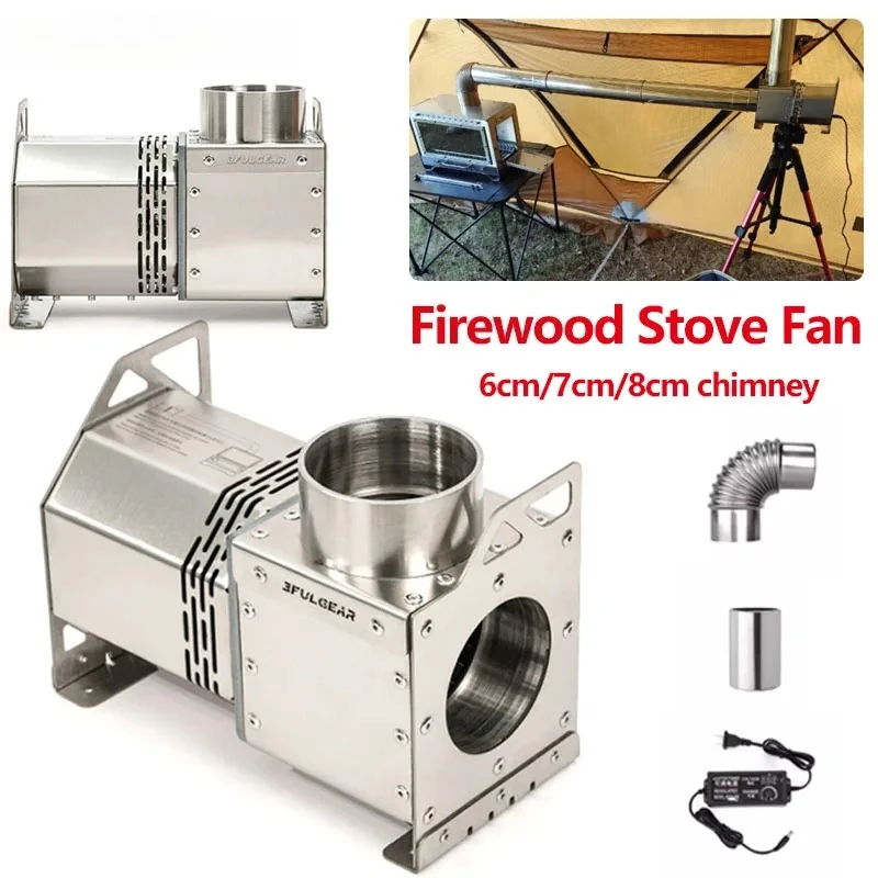 3F UL GEAR Flue Pipe Induced Draft Fan For Wood Stove Booster Pellet Silo 24V Chimney Adjustable Outdoor Firewood Stove Tent