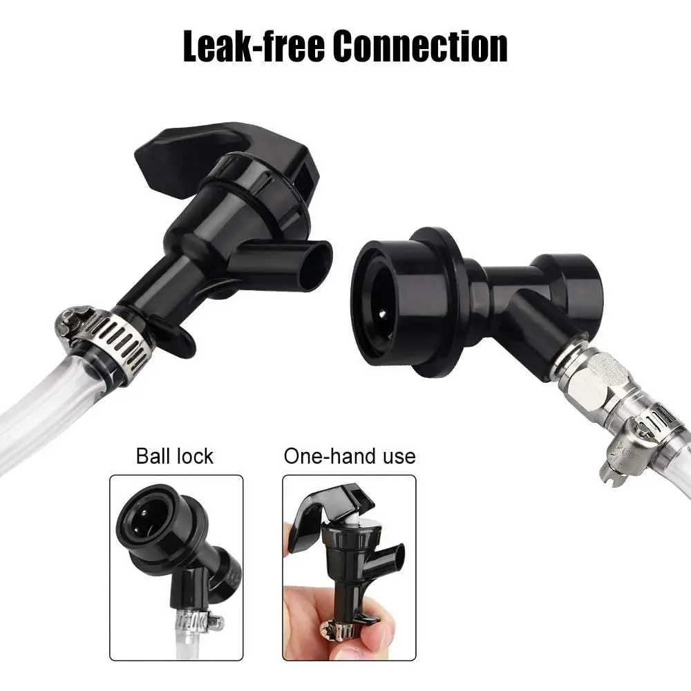Ball Lock Line Assembly for Liquid Dispensing, Suitable for Picnic Taps, Quick Disconnect, and Beverage Kegs