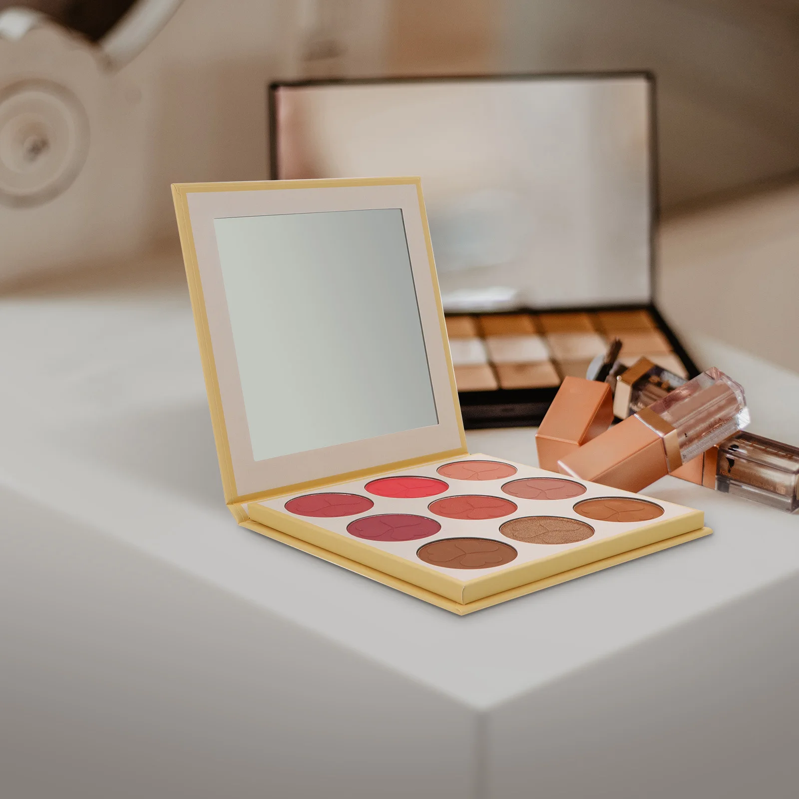 Róż do policzków Makijaż Upiększający Twarz Puder Paleta Różów Kolory Twarz Prasowany