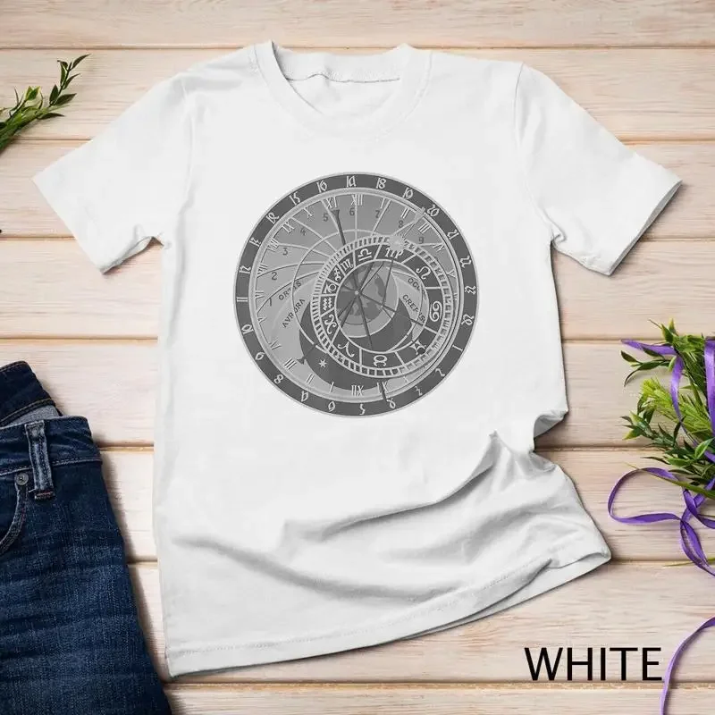 Prague Astronomical Clock T shirt Astrology Tee Men Women Unisex T shirt