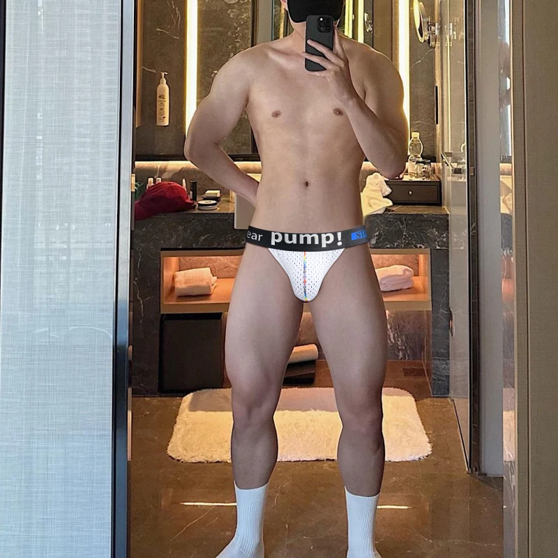 남성 섹시한 속옷 통기성 메쉬 비키니 Jockstraps 팬티 게이 G-Strings 끈 팬티 시시 팬티 속옷 Calzoncillos Hombre