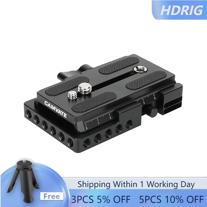 

HDRIG Manfrotto-Type QR Base Plate Manfrotto-Type Slide-in Quick Release Plate with Clamp Base For Manfrotto 577/ 501/ 504/ 701