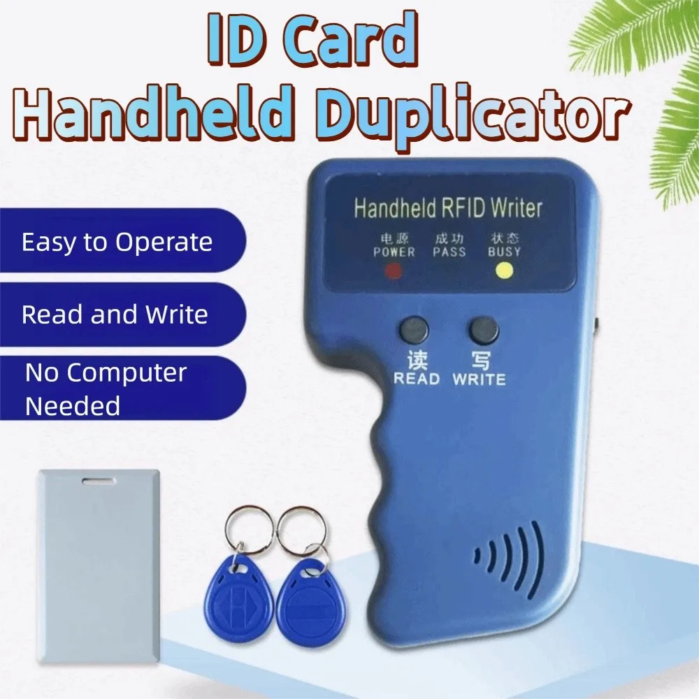 Duplicador portátil de cartão de identificação programável, leitor regravável de baixa frequência de 125khz, design portátil à prova d'água