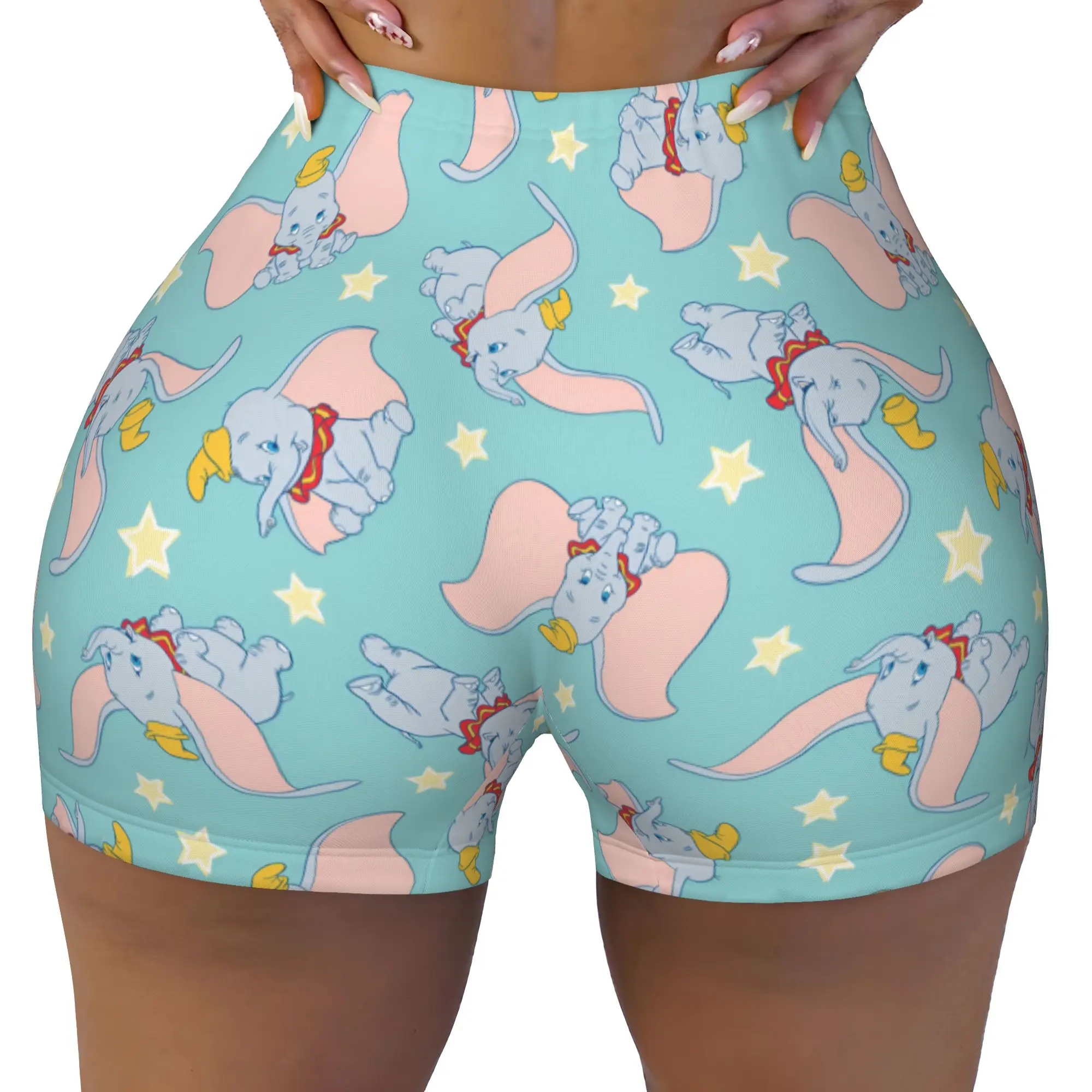 Custom D-Dumboes Cartoon Workout Running Volleyball Shorts Women Elephant Anime Gym Yoga Shorts