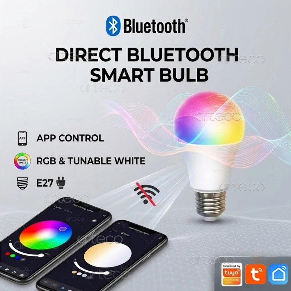 Tuya Bluetooth Smart Bulb Led E27 AC 85-265V Dimmable RGBCW Color Change Lamps Smart Life APP Group Control Music Rhythm Timing