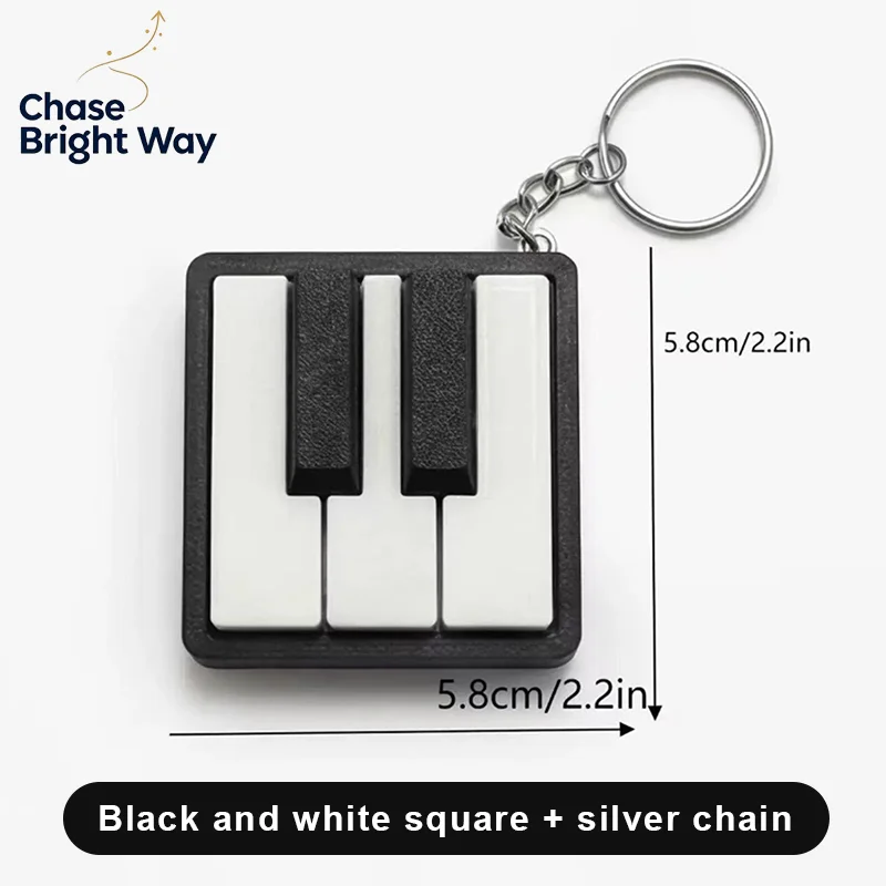 Mini Piano Keyboard Fidget Clicker Toy Satisfying Press Feel Portable Keyring for Travel Commute Stress Relief Small Gift