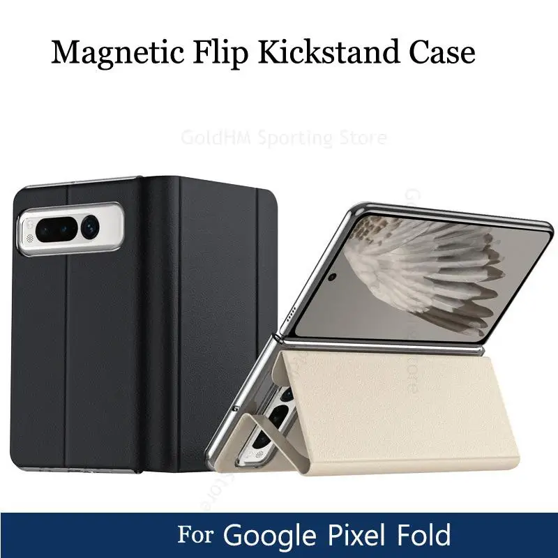 For Google Pixel Fold Magnetic Flip Kickstand Leather Phone Case For Pixel Fold G9FPL Book Stand Shockproof Cover For Pixel Fold