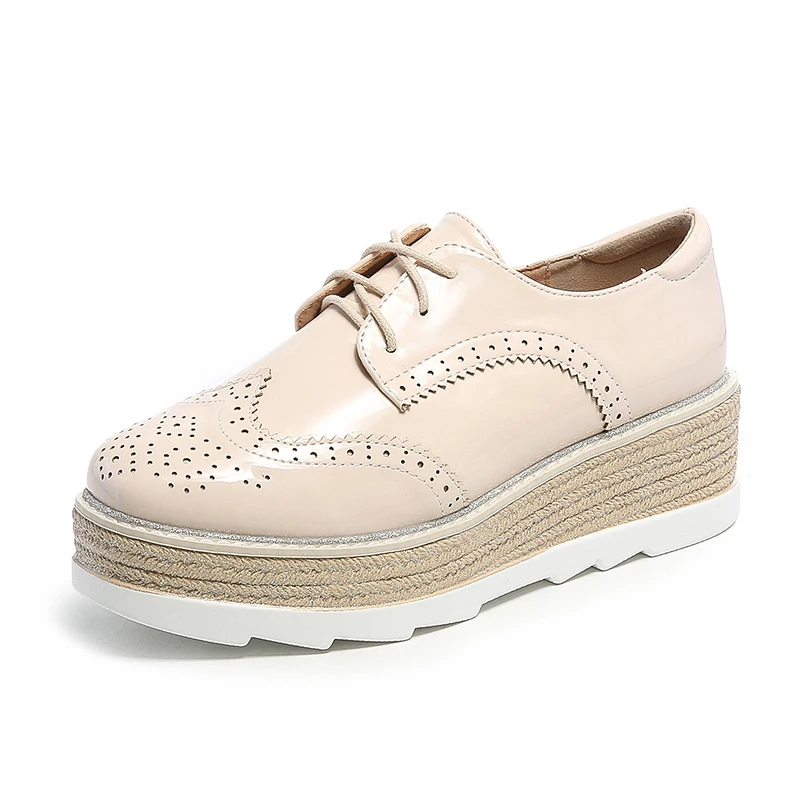 

Fashion Platform Wedges Loafers Sneakers Derby Shoes Women Chunky Block Heel Casual Loafers Silver Apricot For Women Spring