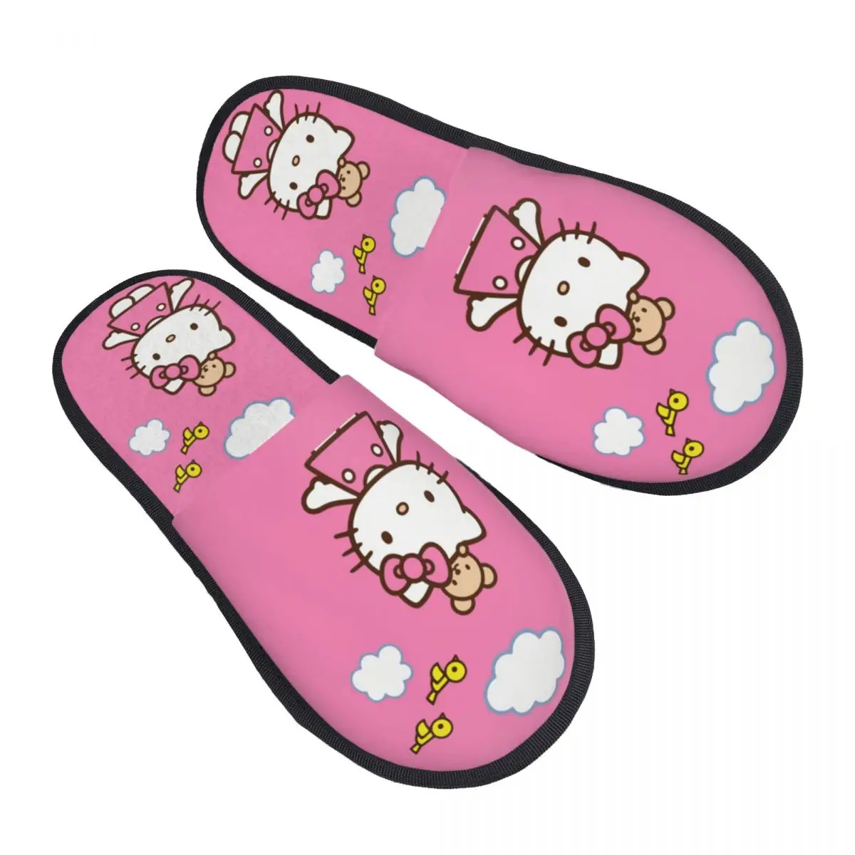 Zapatillas de Hello Kitty personalizadas para mujer, zapatos de Casa de Spa de espuma viscoelástica, desgaste suave, Anime