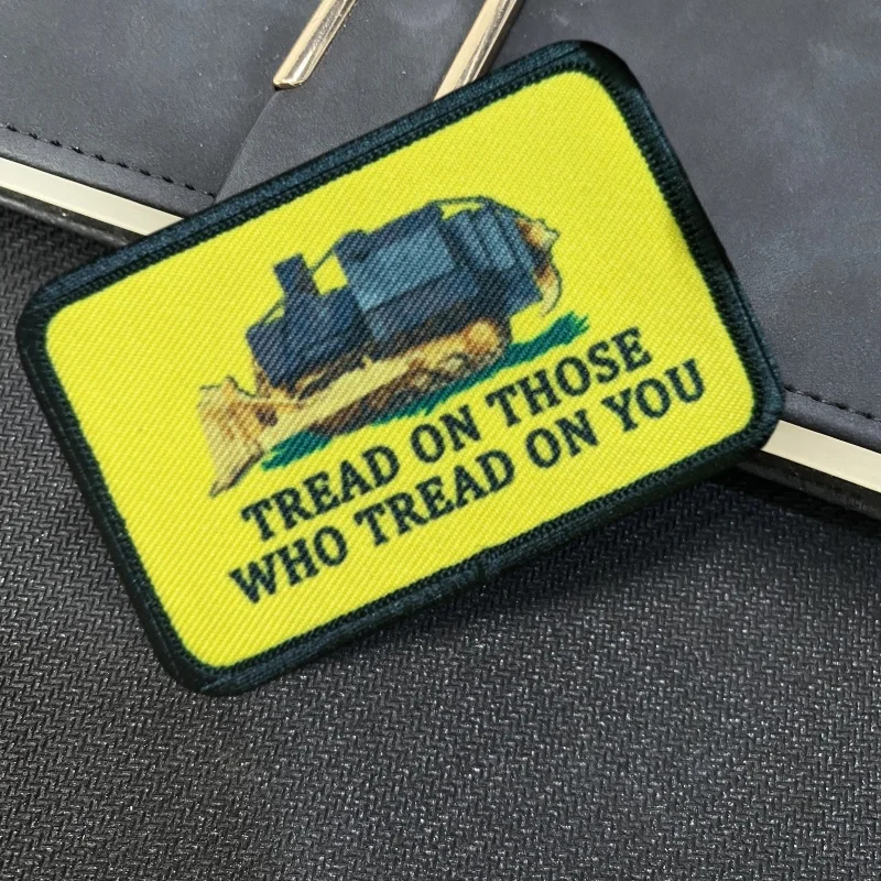 Killdozer Tread on Those Who Tread on You Gadsden Flag Morale Badge Army Military Patch Hook&Loop Tactical Backpack Hat Stickers