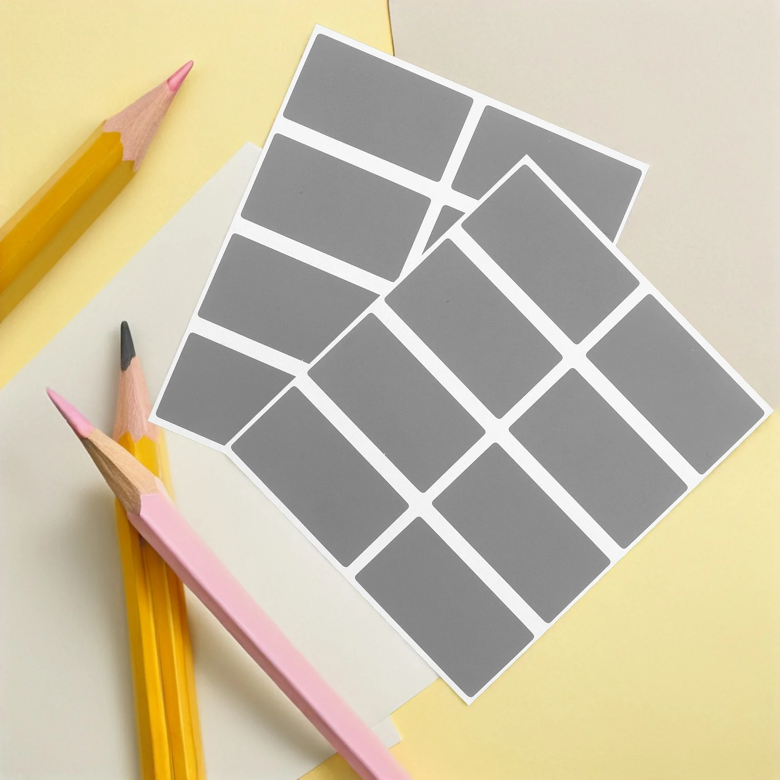 

200pcs Scratch Off Stickers 23x42mm Gray Labels for Party Games Card Making Supplies Folder Tags Tool