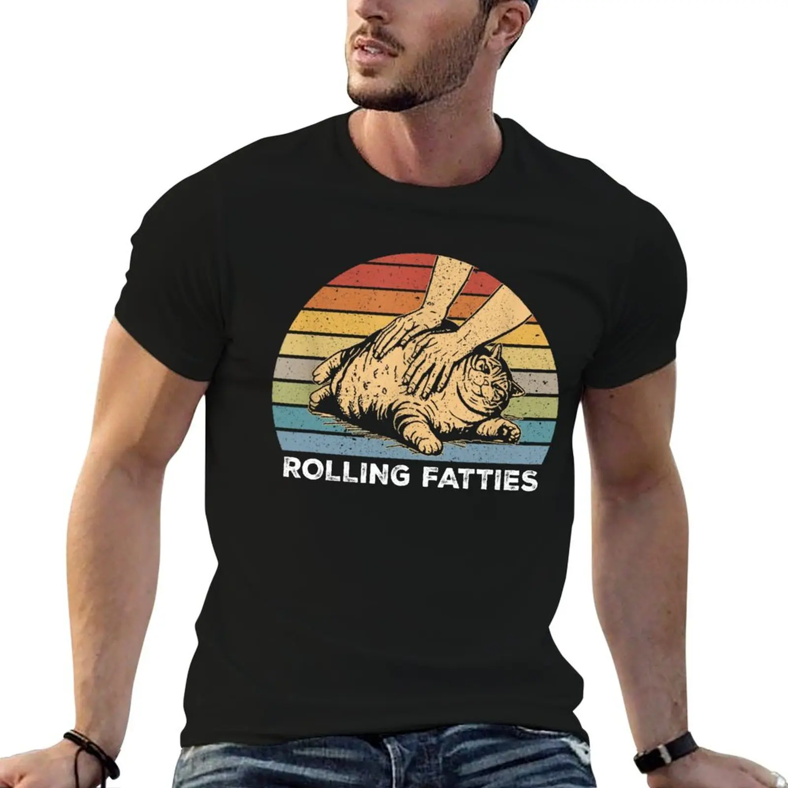 

Cat Rolling Fatties T-Shirt t shirts for man cotton soft man t shirt summer essential t shirt T-Shirt