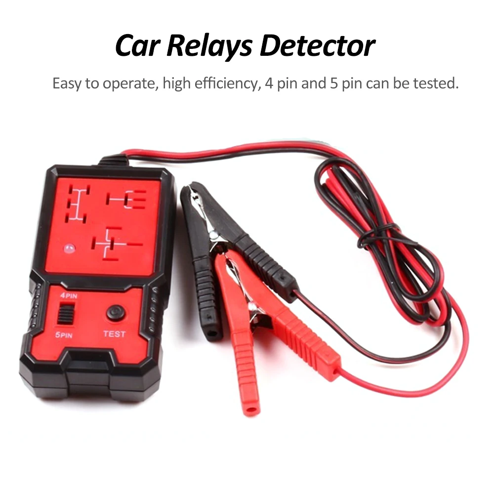 Automotive Relay Tester Car Relays Detector Automobile Relay Detector Fault Analyzer 12V 24V 4-Pin 5-Pin Car Relays Detector