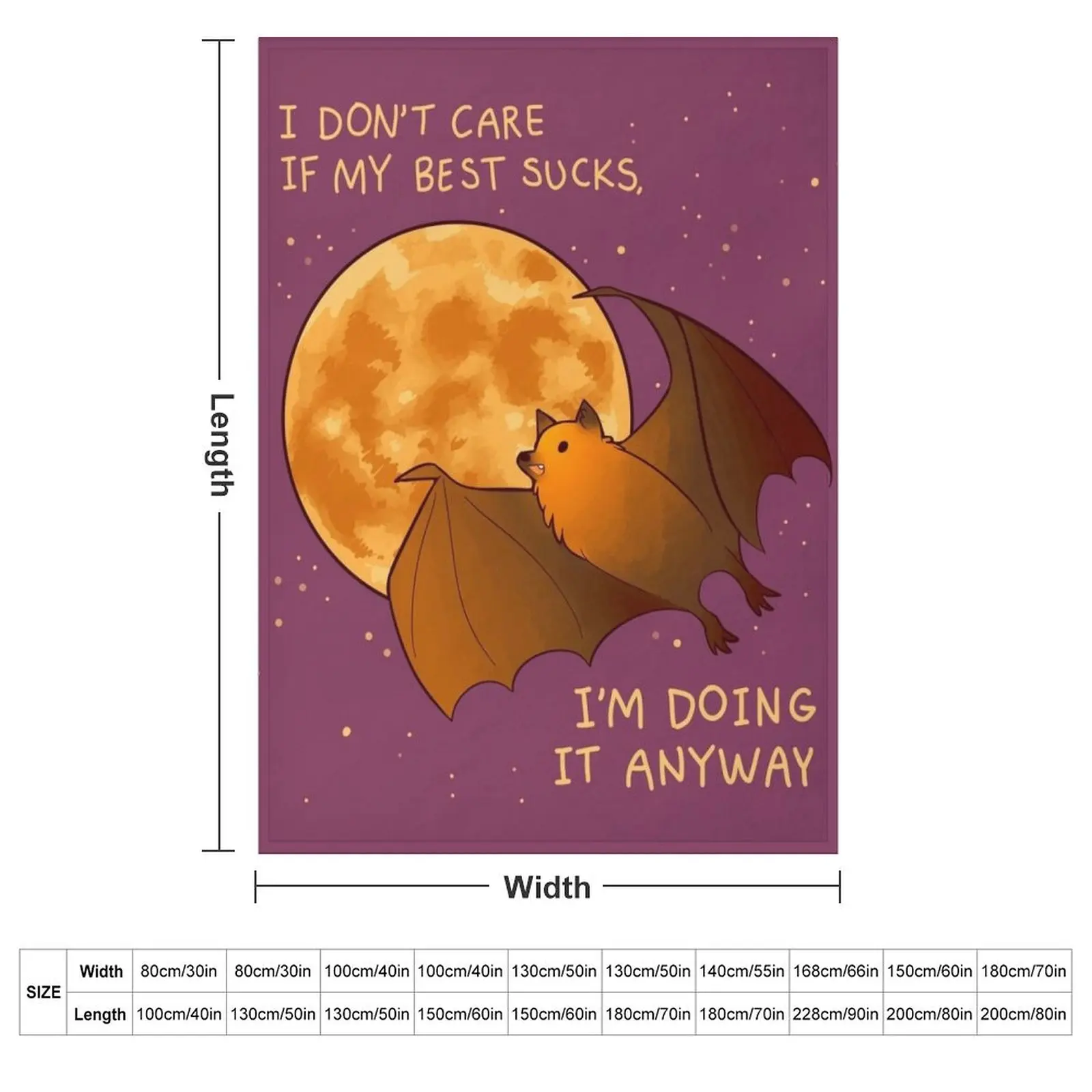 I DON'T CARE IF MY BEST SUCKS Flying Fox Bat Throw Blanket Retros christmas gifts Beautifuls Large anime heavy to sleep Blankets