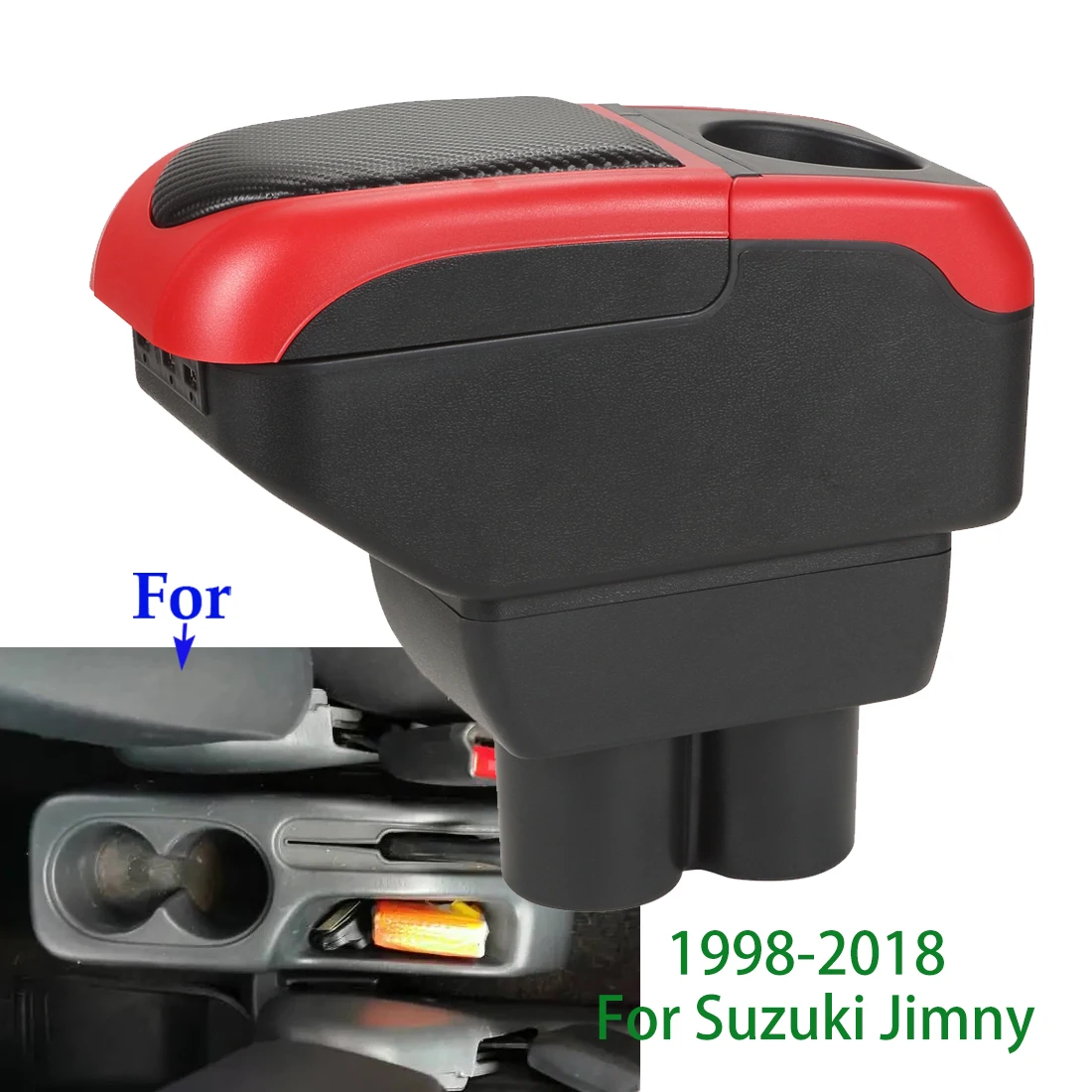 

For Suzuki Jimny Armrest Box 1999-2018 Car Retrofit Parts Car Accessories Auto Storage Box Arm Bracing heighten Interior Details
