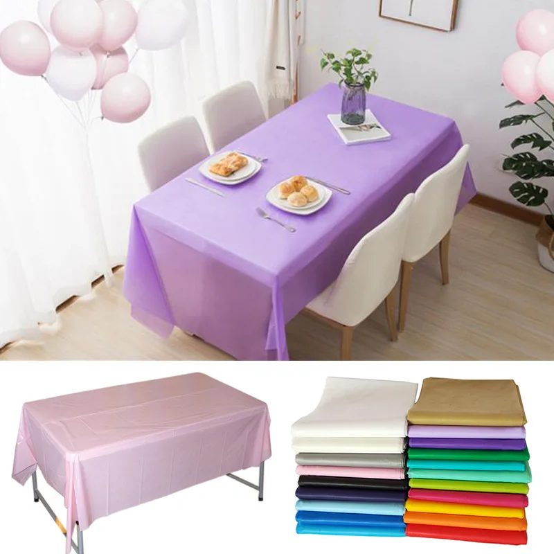 1pc toalhas de mesa reutilizáveis 137x183cm bpa livre plástico mesa de jantar pano para festas piquenique acampamento toalhas de mesa descartáveis