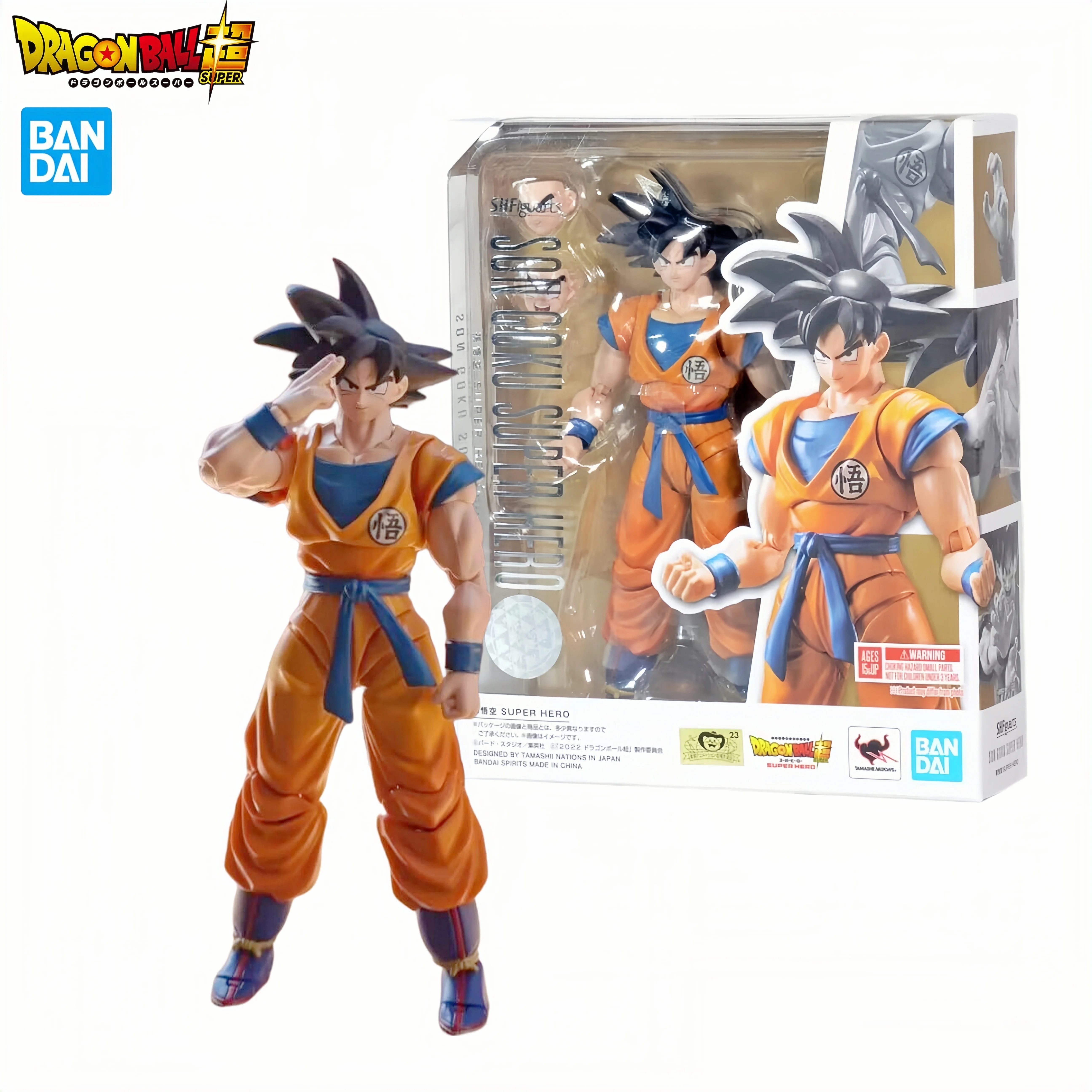

В наличии Оригинальный Dragon Ball Shf Sh Figuarts Super Movie: Super Hero Sun Wukong Модель Коллекция игрушек Фигурка ﻿ Украшение стола в подарок