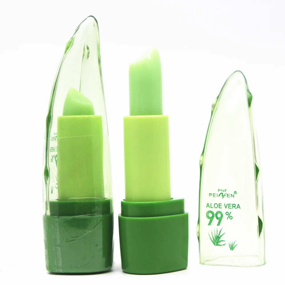 Pure Natural 99% Aloe Vera Gel Temperature Change Lip Balm Lock Color Lasting Moisturizing Does Not Bleach Jelly Lipstick TSLM1