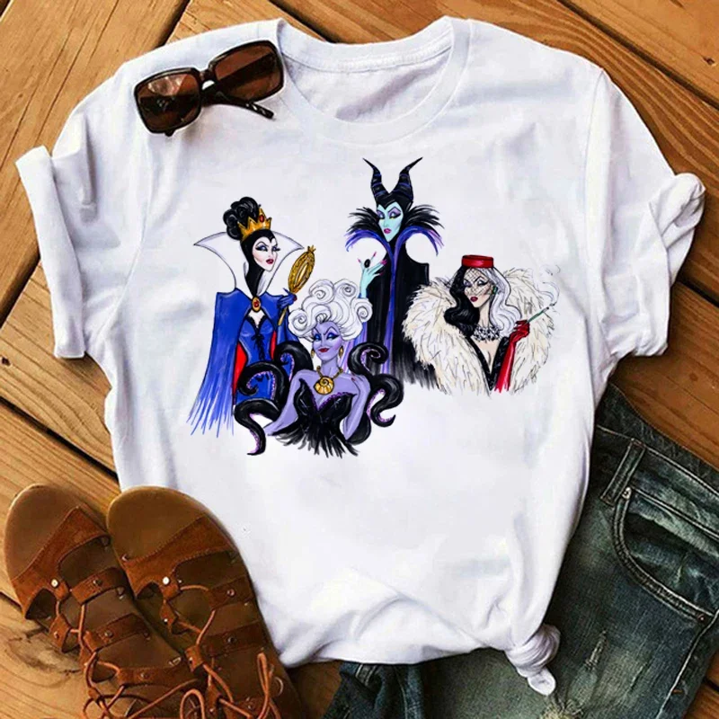 Cartoon Villains Queen T Shirt Women Villain Printed Graphic Tees Fashion Casual Clothes Summer Tshirts Tops Tee Female T Shirt