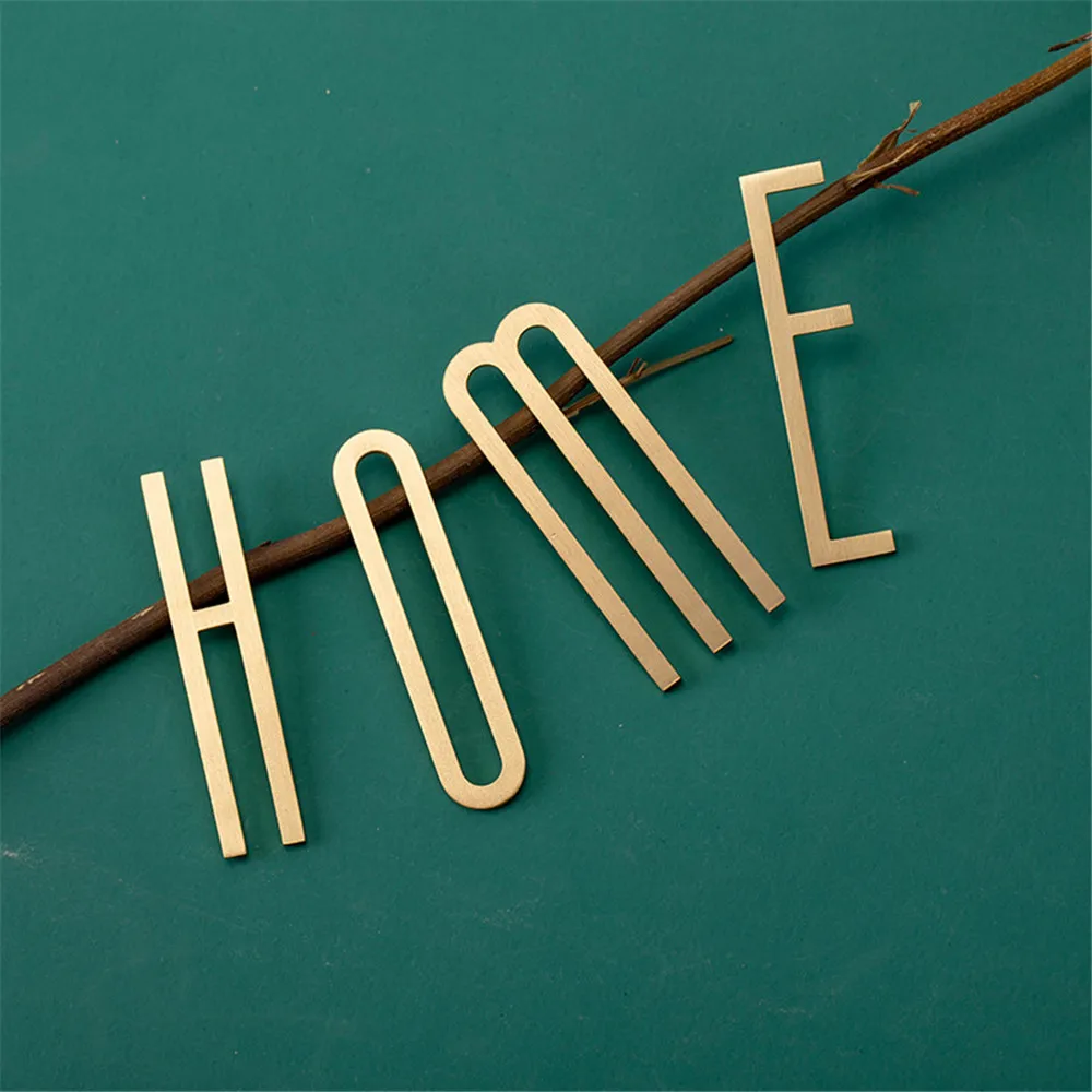 7cm 10cm Self-Adhesive Solid Brass Letters Gold Decorative Letter House Number Shop Name English Letters Copper Home Decoration