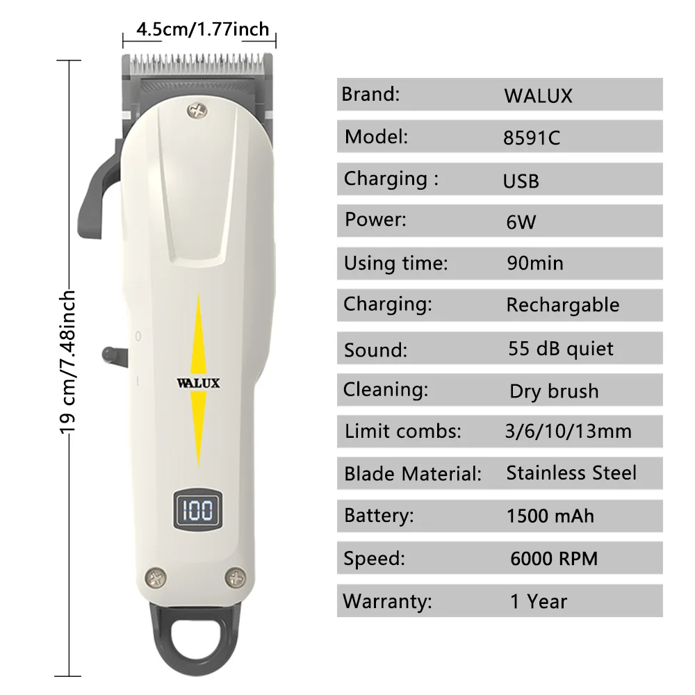 Economical Professional Home Clipper Adjustable Cutting USB Rechargeable Lithium Battery Safe Trimmer Men Hair Cutting Machine image 6