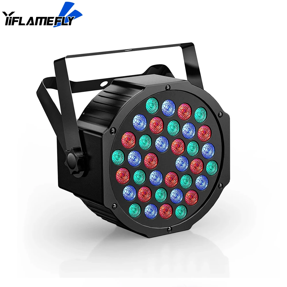 

Yiflamefly RGB 36 LEDs Stage Par Light with Remote Controller with Electronic Display 7CH DMX Sound Control for Using for Party