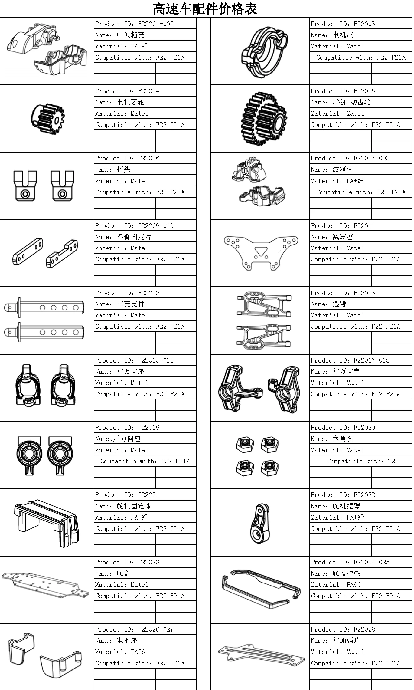 EBOYU F21A F21B F21 F22 RC Car Full Accessories Parts Extra Body Shell for F21A F21B F22 4WD High Speed RC Car Replacement Parts