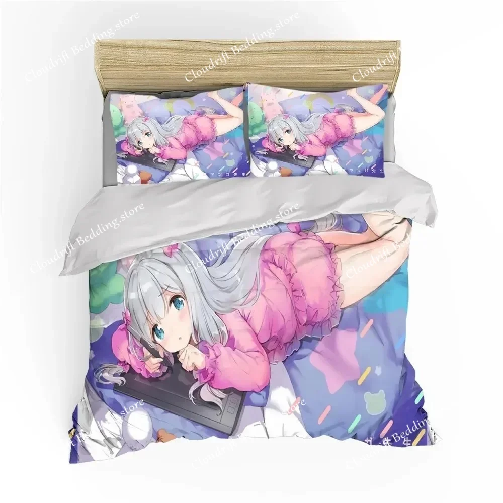 

Fashion Japan Anime Cartoon Bedding Set 3D Print Christmas Gift Duvet Cover Sexy Girls Bed Quilt Cover Pillowcase