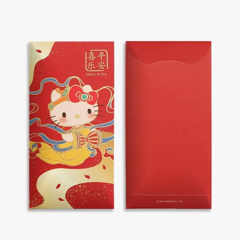 10pcs Sanrio Hello Kitty Red Envelopes Cartoon Cute Spring Festival Chinese New Year Kid Lucky Money Bag Birthday Marry Red Bags