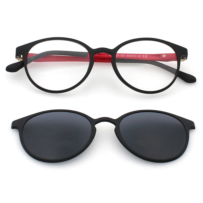ZENOTTIC Polarisierte Sonnenbrille, magnetischer Clip auf optischen Brillengestellen, Herren-Myopie-Sonnenbrille, 2-in-1, Damen-Brille