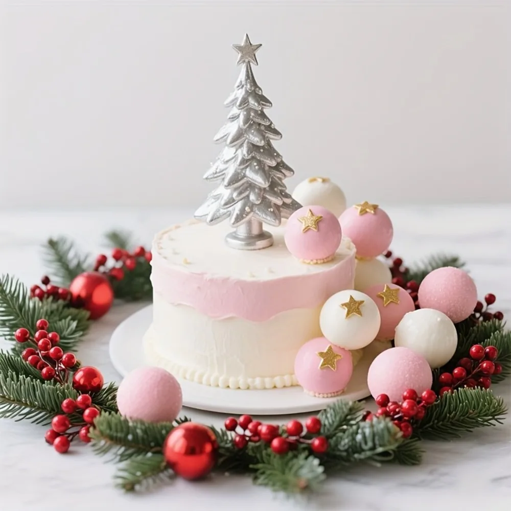 16 Stück rosa und weiße Kuchendekorationskugel, nicht essbare Kuchendekoration, geeignet für Kuchendekor-Ballon, Cupcake-Dekoration DIY – Detail 3