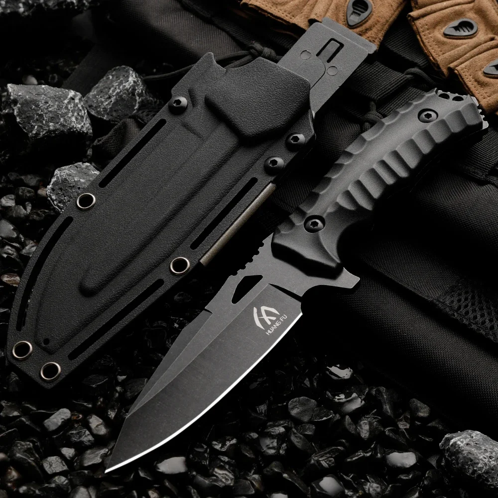 Hoja fija multifuncional de alta calidad: cuchillo de supervivencia de emergencia para acampar, rescate y emergencias al aire libre, regalo para hombres