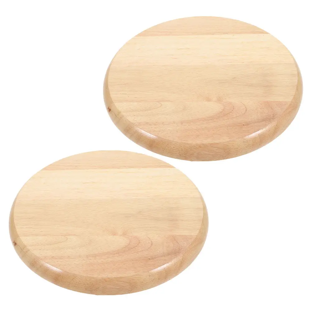 2Pcs Round Wood Stool Seat Surface Replacement Solid Wood Chair Seat for Dining Bar Counter Height Stools Home Office Kitchen