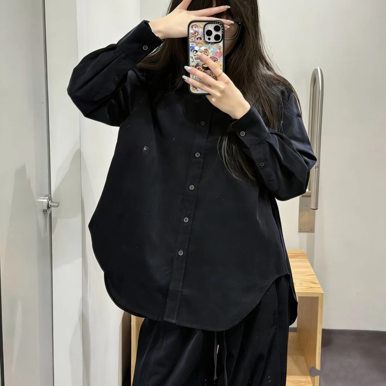 

Stand Fit Corduroy irt New Arrival k Blue Home Sle Women's Faion Commute Sle Long Sve Printed Cotton irt
