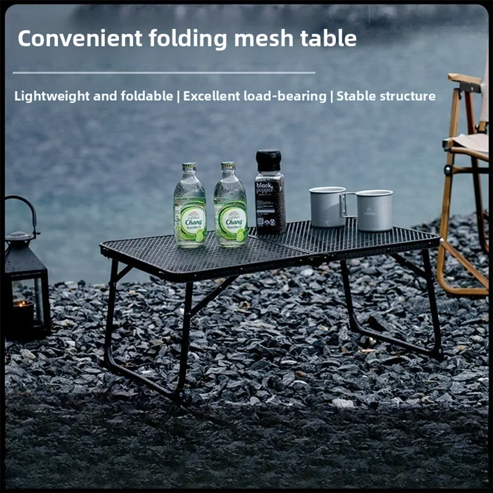 Outdoor Camping Table Ultra Lightweight Portable Folding Grid Table Multifunctional Aluminum Alloy Barbecue Table
