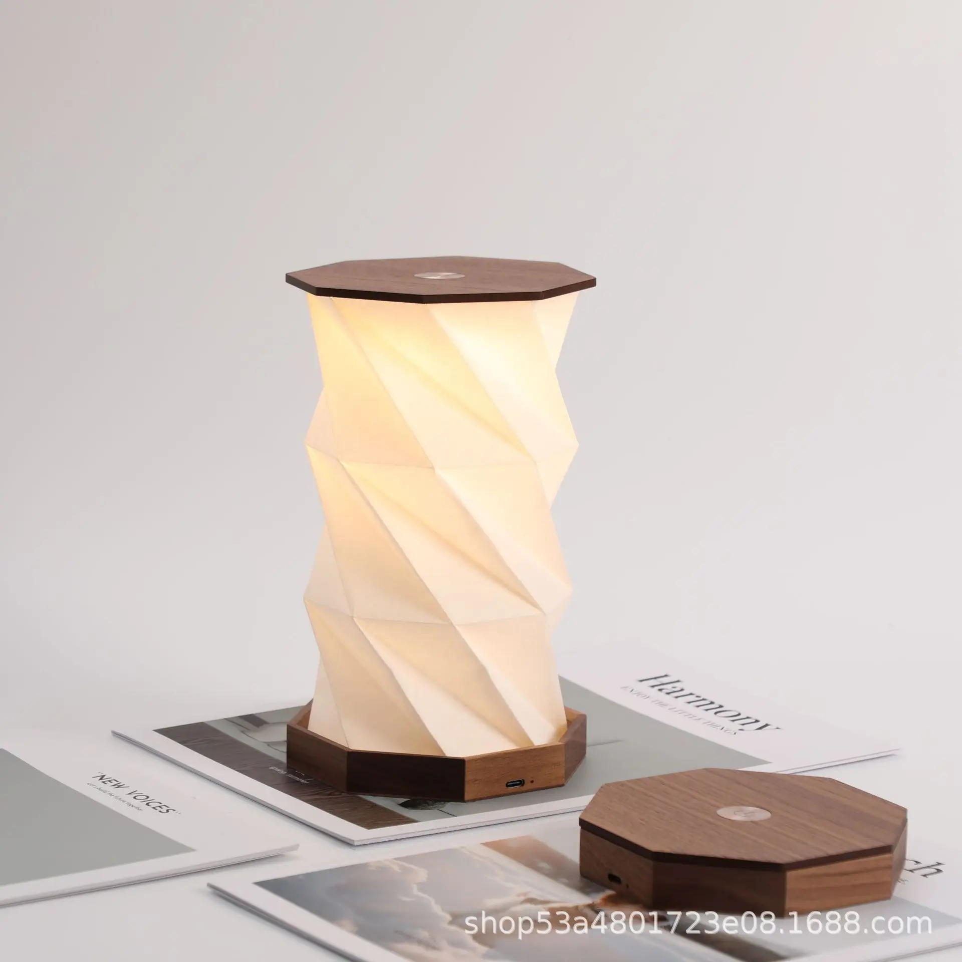 Outdoor Portable Folding Table Lamp Dimmable Paper Lantern for Camping Traveling Tent Night Light Emergency Home Bedroom Decor
