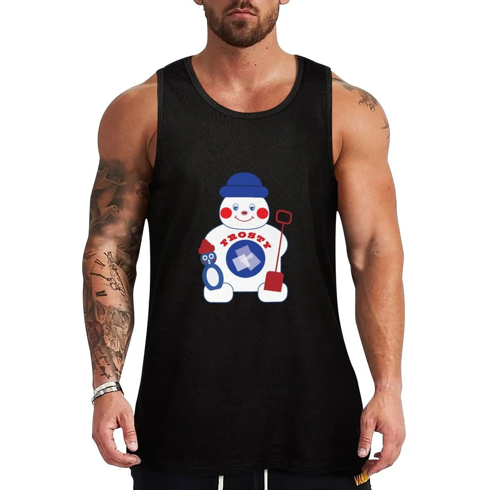 Mr Frosty and penguin Christmas Tank Top Solid Tone Tank Top Simple Casual Everyday Wear
